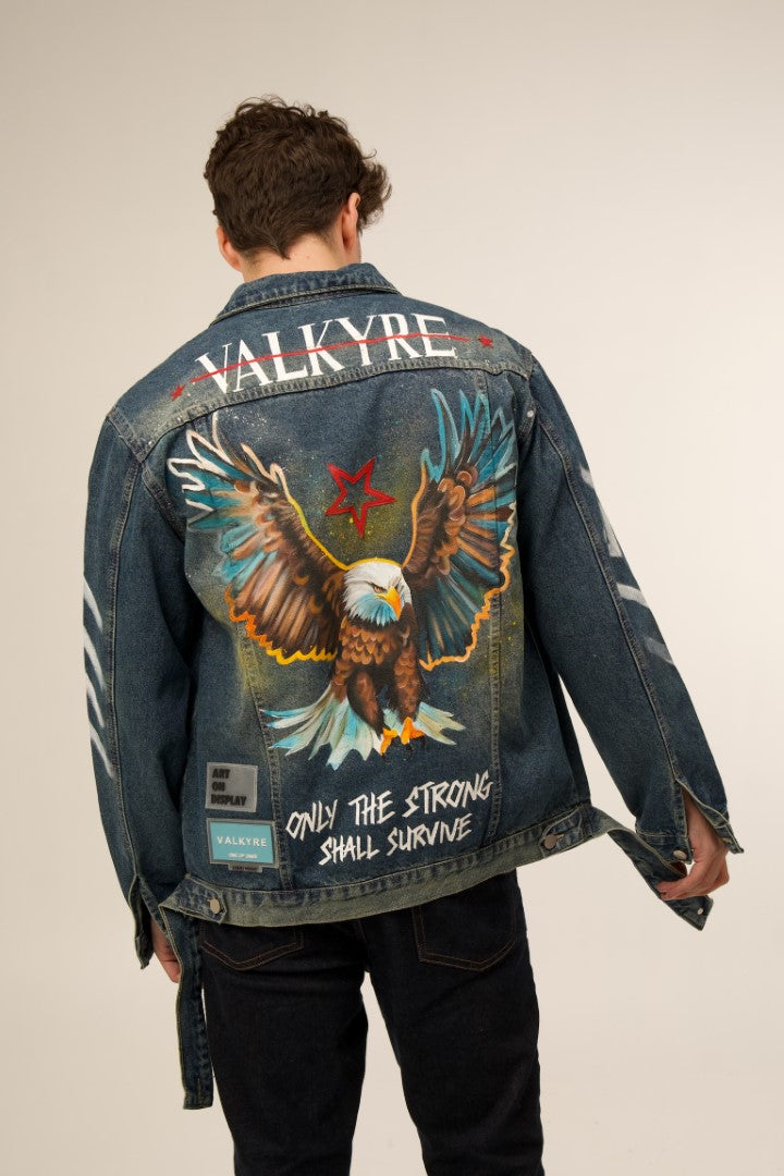 'WINGS OF VALOR' DENIM BLUE/GREEN VALKYRE JACKET