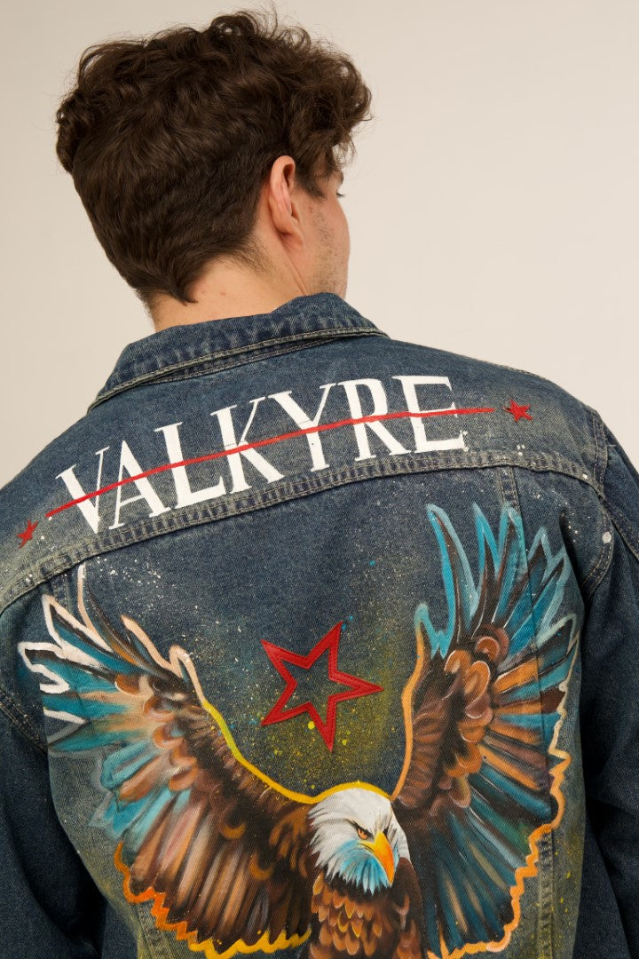 WINGS OF VALOR' DENIM BLUE/GREEN VALKYRE JACKET