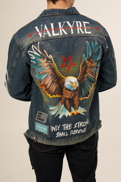 WINGS OF VALOR' DENIM BLUE/GREEN VALKYRE JACKET