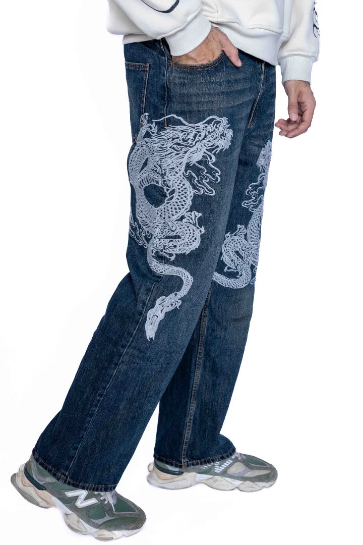 DRAGON EMBROIDERY UNISEX VALKYRE JEANS