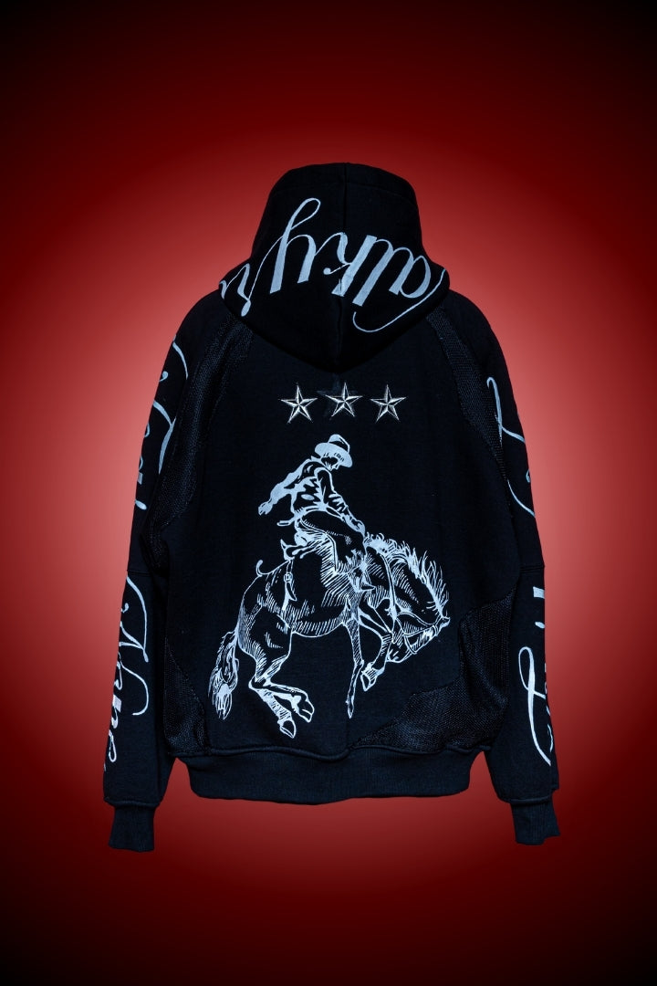 ‘THE LAST RIDE’ BLACK VALKYRE HAND PAINTED HOODIE
