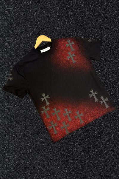 'NO CHURCH IN THE WILD' BLACK PUFF SPLATTER TEE