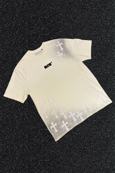 'NO CHURCH IN THE WILD' WHITE PUFF SPLATTER TEE