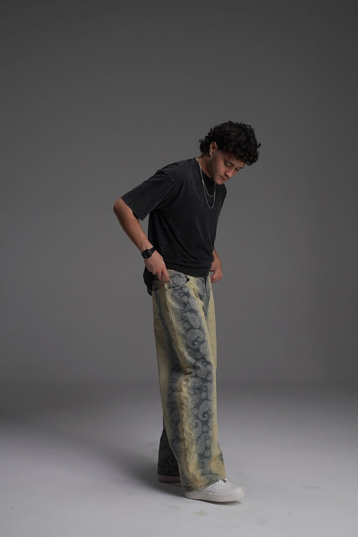 SHADOW PAISLEY UNISEX VALKYRE FABRIC JEANS