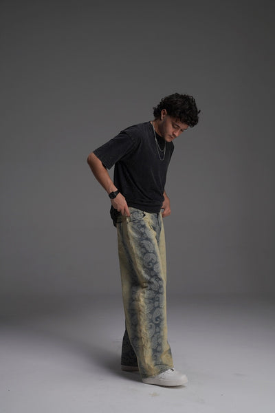 SHADOW PAISLEY UNISEX VALKYRE FABRIC JEANS