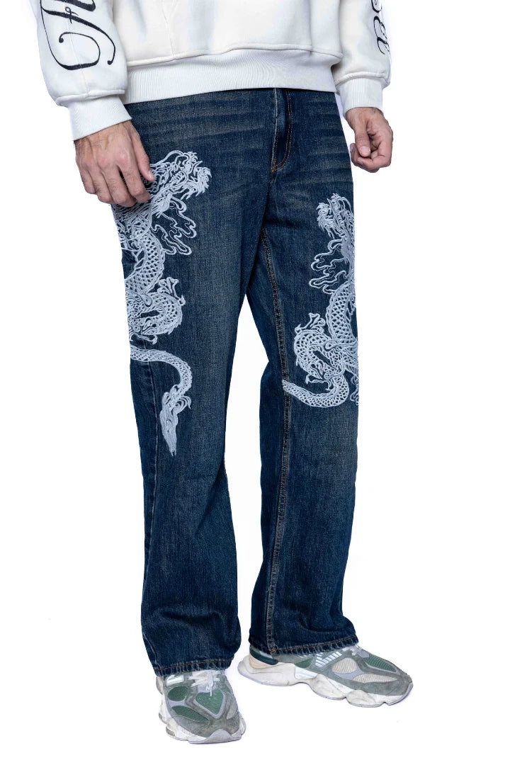 DRAGON EMBROIDERY UNISEX VALKYRE JEANS