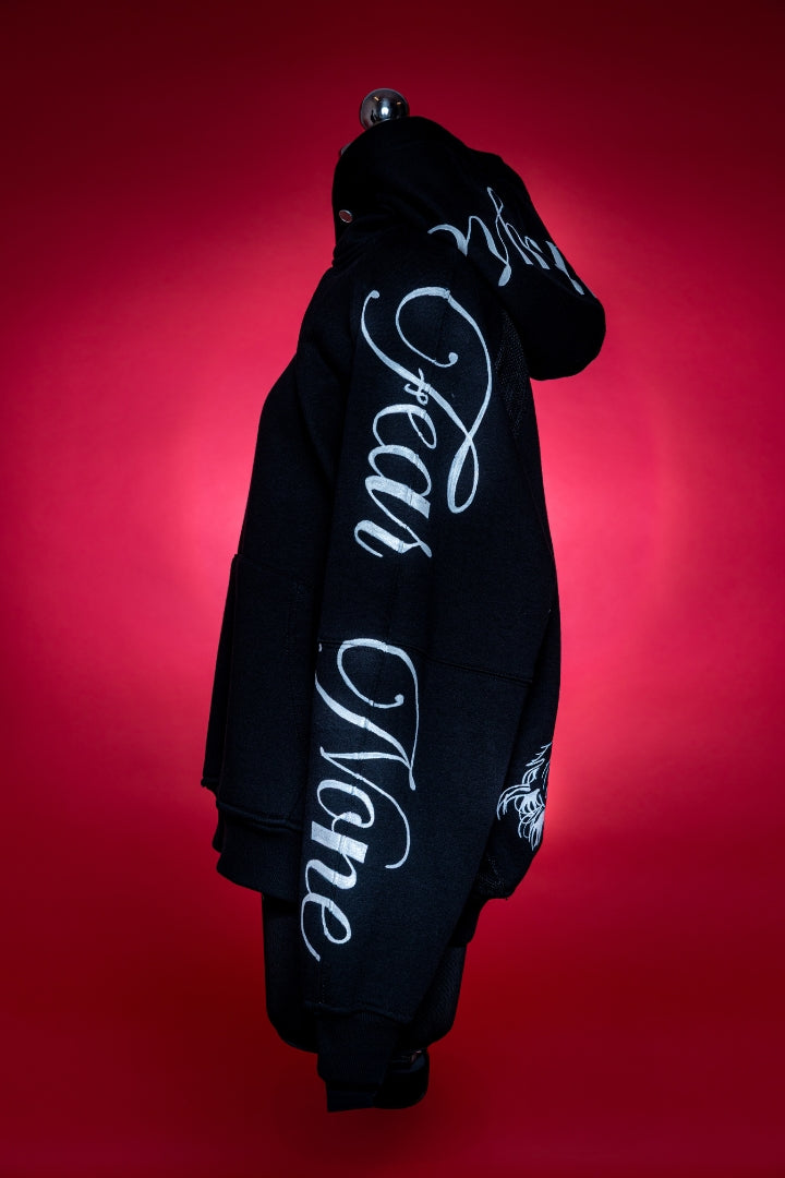 ‘THE LAST RIDE’ BLACK VALKYRE HAND PAINTED HOODIE