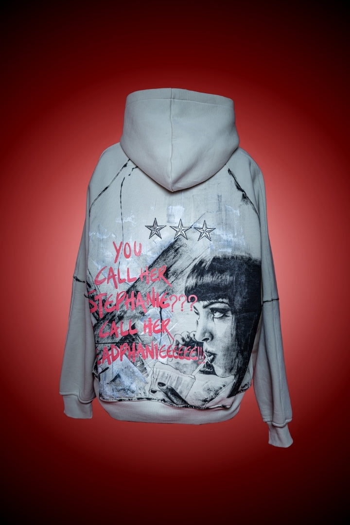 ‘NOT STEPHANIE’ VALKYRE HAND PAINTED HOODIE