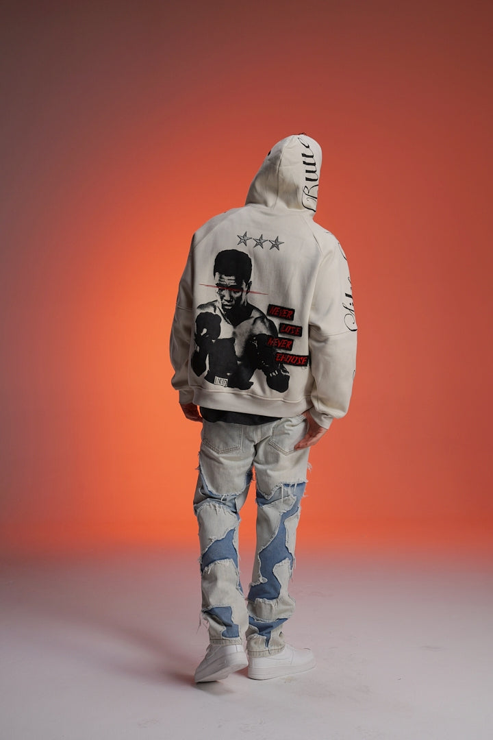 ‘KNOCKOUT KING’ VALKYRE HAND PAINTED HOODIE