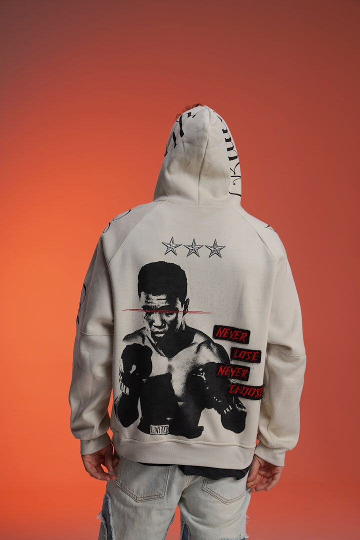 ‘KNOCKOUT KING’ VALKYRE HAND PAINTED HOODIE