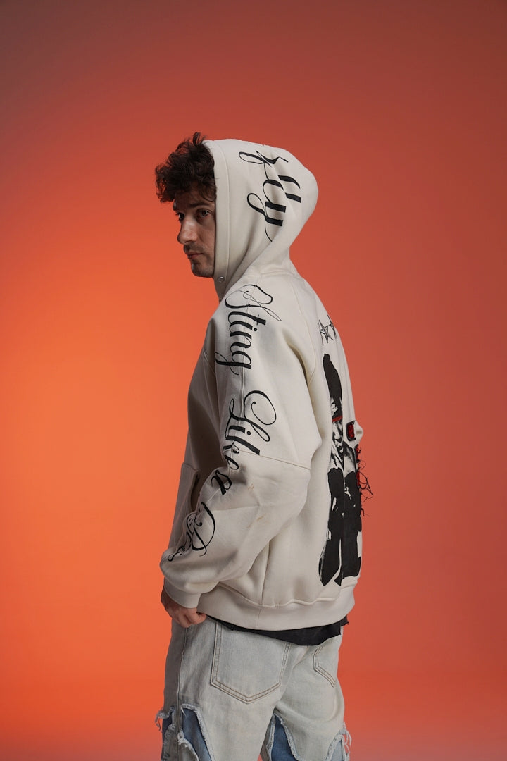 ‘KNOCKOUT KING’ VALKYRE HAND PAINTED HOODIE