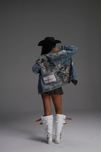 ‘RUN THE BLOCK’ VALKYRE HAND PAINTED JACKET