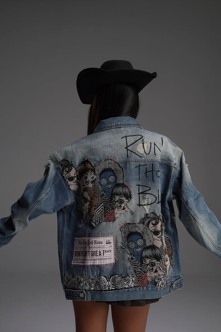 ‘RUN THE BLOCK’ VALKYRE HAND PAINTED JACKET
