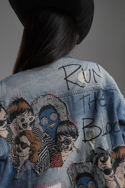 ‘RUN THE BLOCK’ VALKYRE HAND PAINTED JACKET