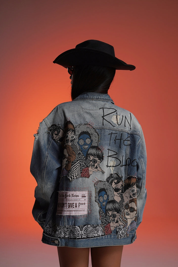 ‘RUN THE BLOCK’ VALKYRE HAND PAINTED JACKET