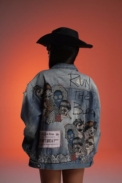 ‘RUN THE BLOCK’ VALKYRE HAND PAINTED JACKET