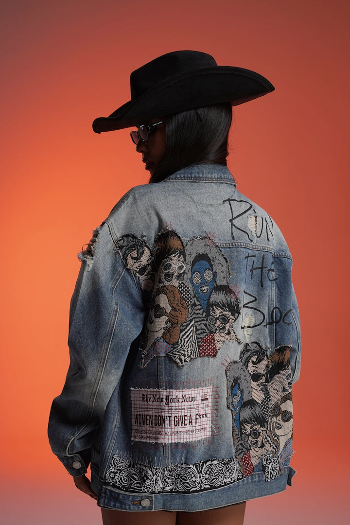 ‘RUN THE BLOCK’ VALKYRE HAND PAINTED JACKET