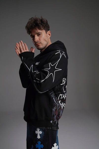 ‘BAD CHOICES MAKE GOOD STORIES’ VALKYRE HAND PAINTED HOODIE