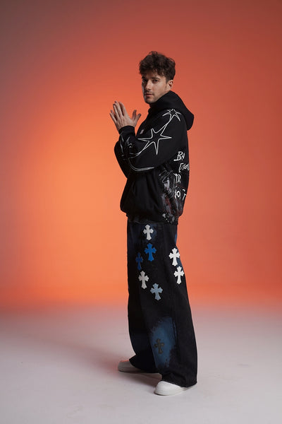 ‘BAD CHOICES MAKE GOOD STORIES’ VALKYRE HAND PAINTED HOODIE