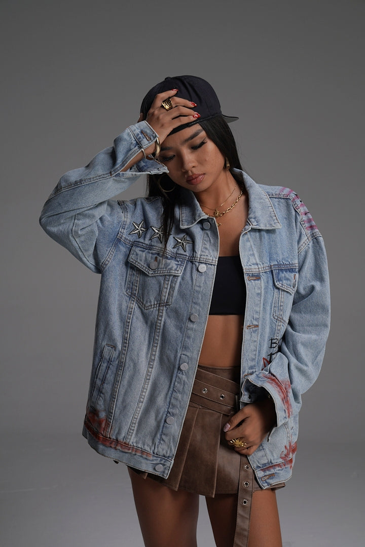 ‘LOVE DON’T FADE’ VALKYRE HAND PAINTED JACKET