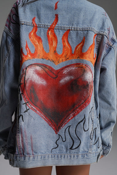 ‘LOVE DON’T FADE’ VALKYRE HAND PAINTED JACKET