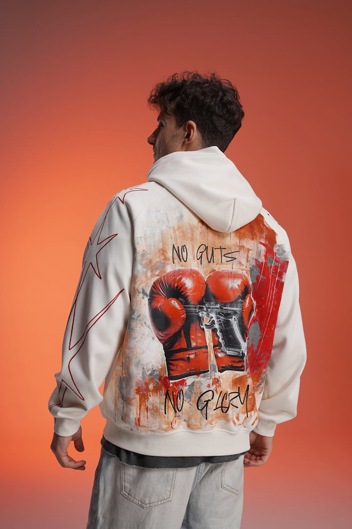 ‘NO GUTS, NO GLORY’ VALKYRE HAND PAINTED HOODIE