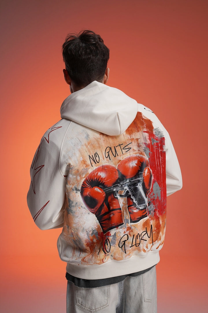 ‘NO GUTS, NO GLORY’ VALKYRE HAND PAINTED HOODIE
