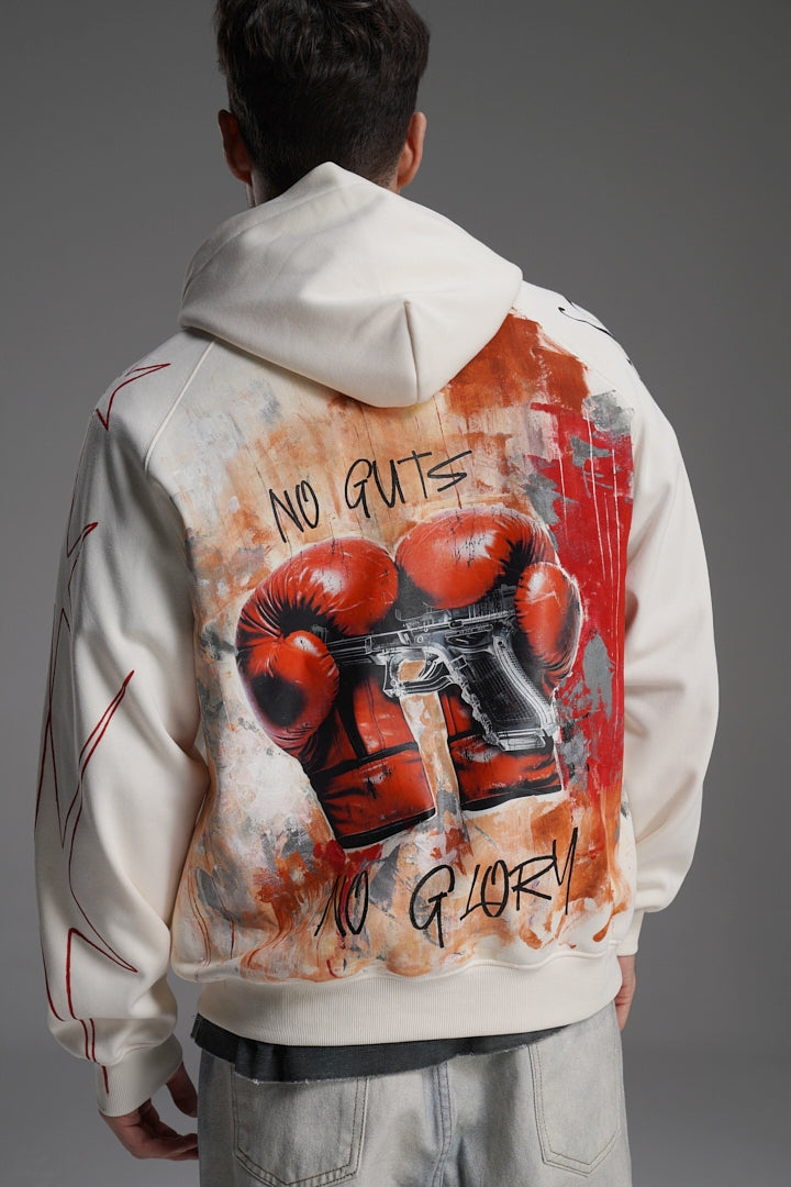 ‘NO GUTS, NO GLORY’ VALKYRE HAND PAINTED HOODIE