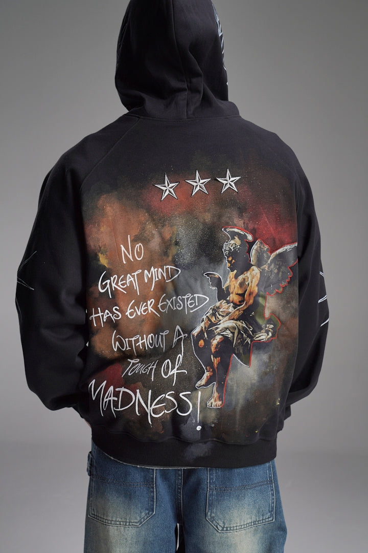 ‘TOUCH OF MADNESS’ VALKYRE HAND PAINTED HOODIE