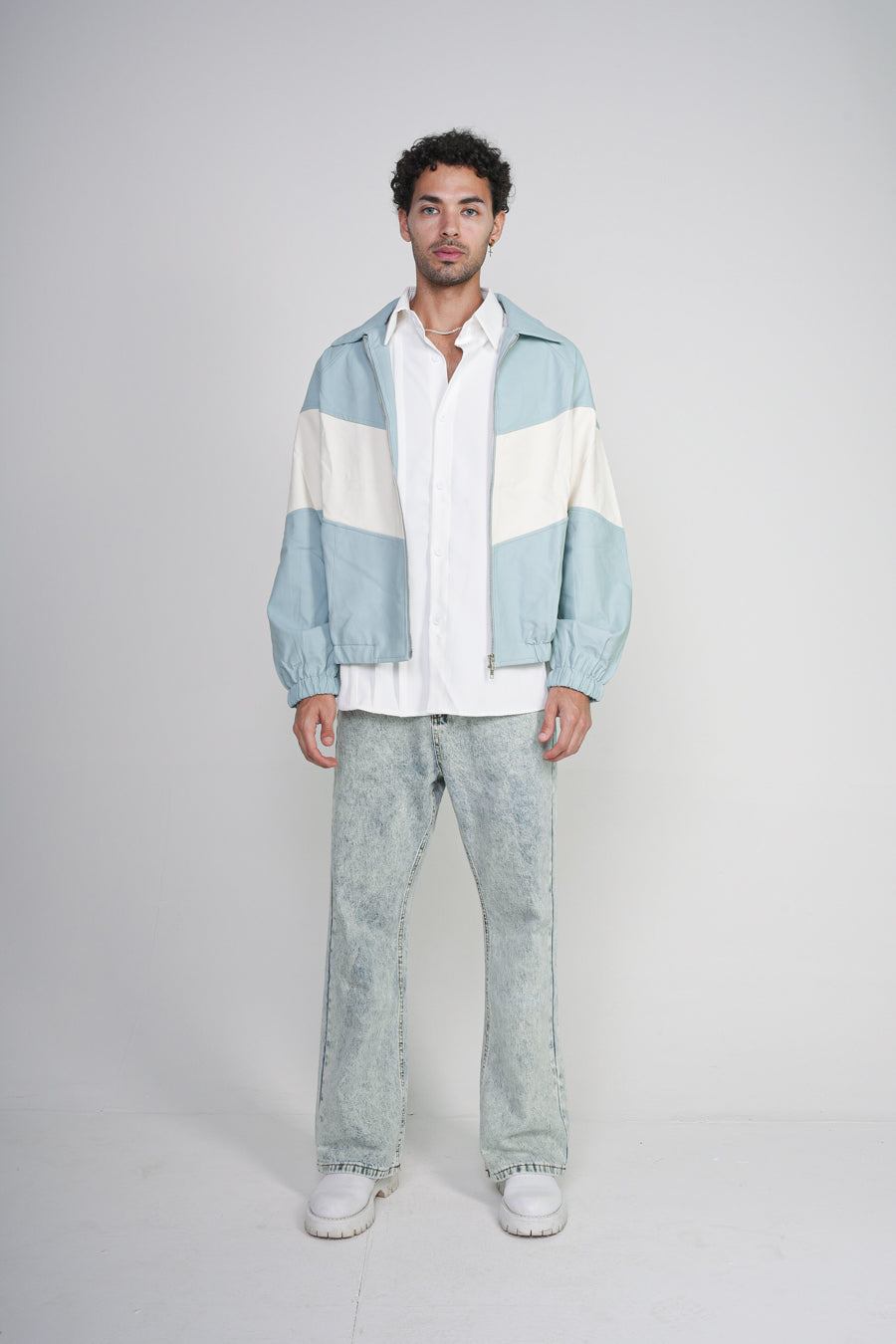 TURQUOISE COLOUR BLOCK VALKYRE TRACK JACKET