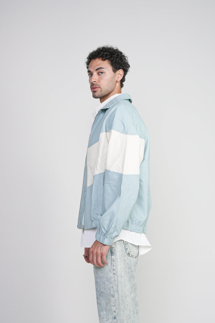 TURQUOISE COLOUR BLOCK VALKYRE TRACK JACKET