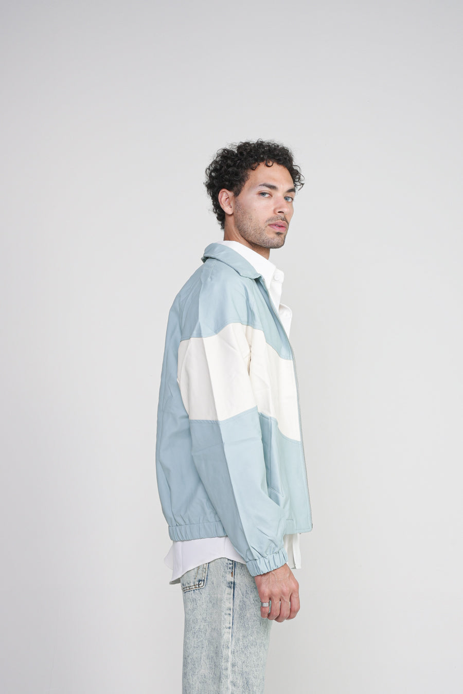 TURQUOISE COLOUR BLOCK VALKYRE TRACK JACKET