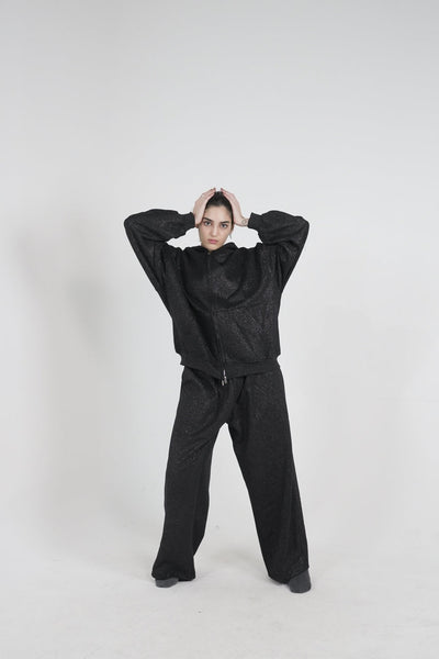 GLITTER EMBOSSED WOMEN TRACKSUIT