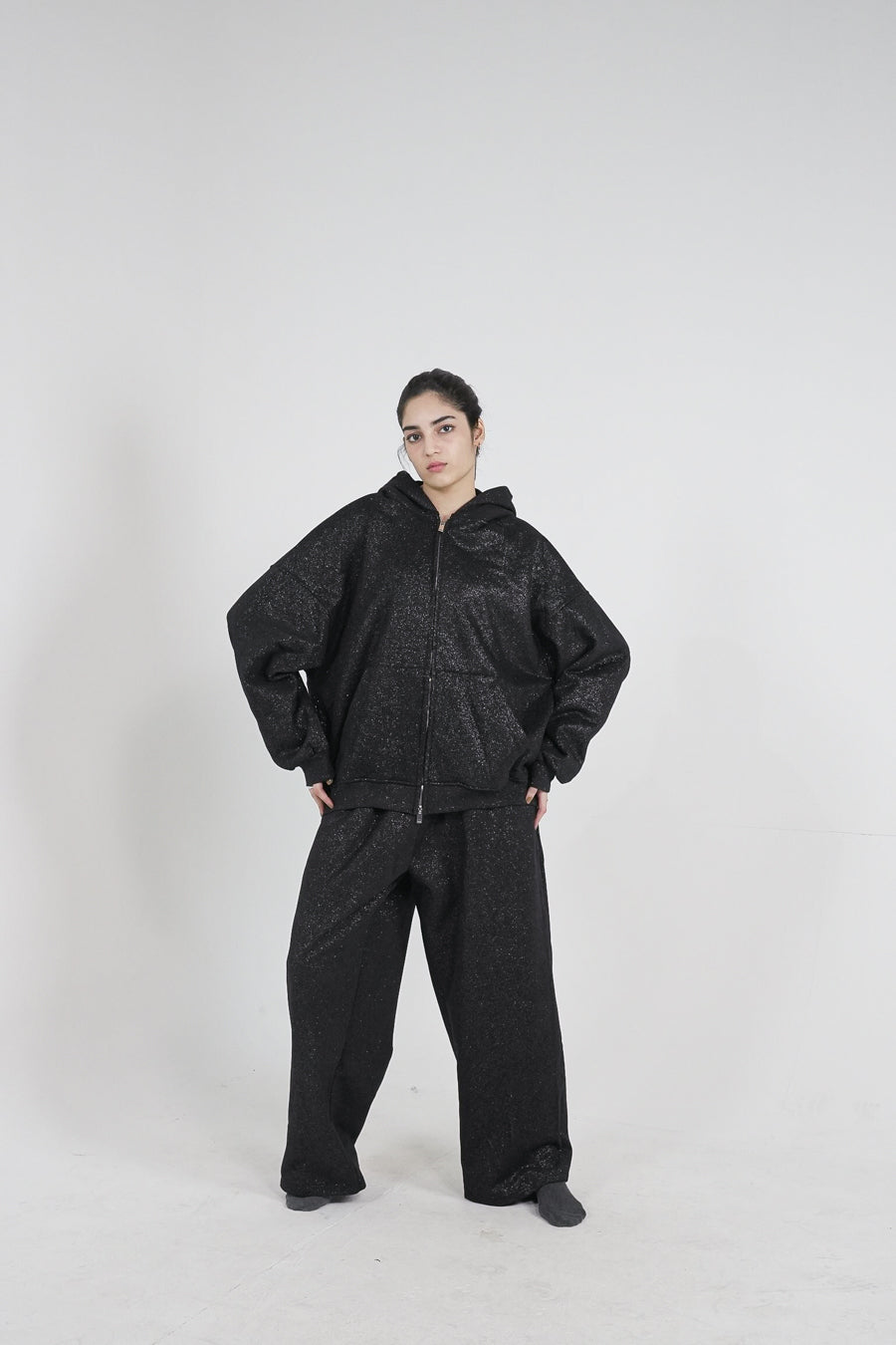 GLITTER EMBOSSED WOMEN TRACKSUIT