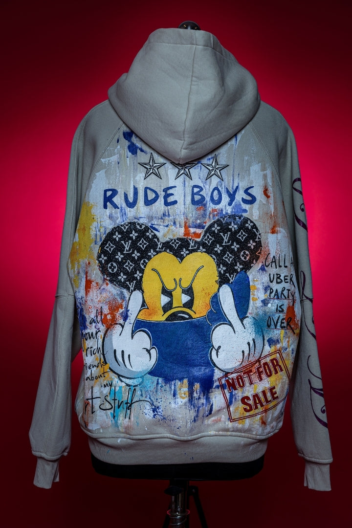 ‘RUDE BOY ROYALTY’ VALKYRE HAND PAINTED HOODIE