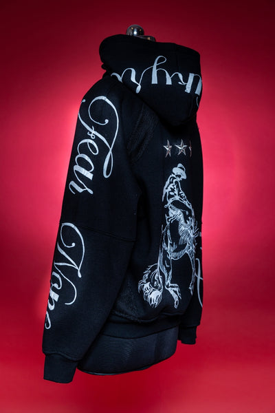 ‘THE LAST RIDE’ BLACK VALKYRE HAND PAINTED HOODIE