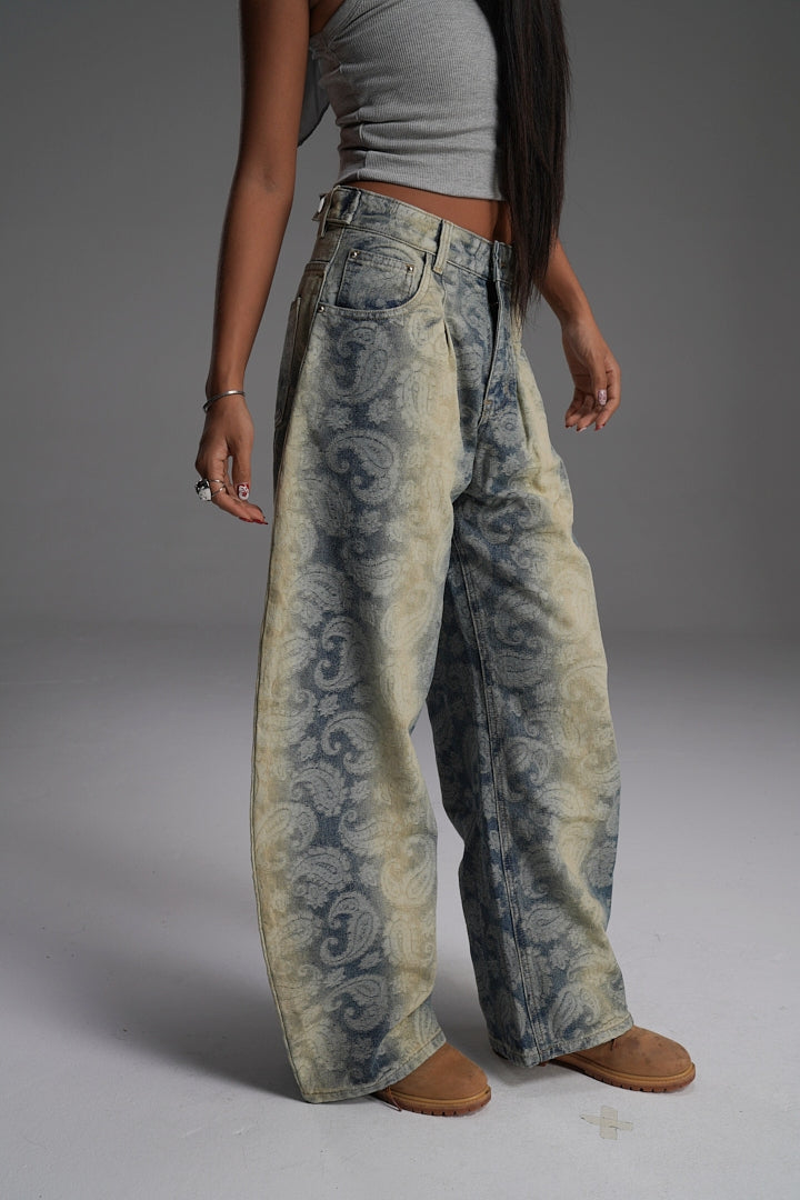 SHADOW PAISLEY UNISEX VALKYRE FABRIC JEANS