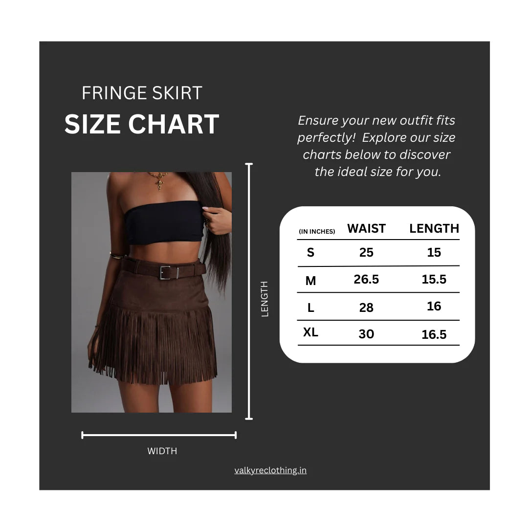 BROWN FRINGE VALKYRE SKIRT