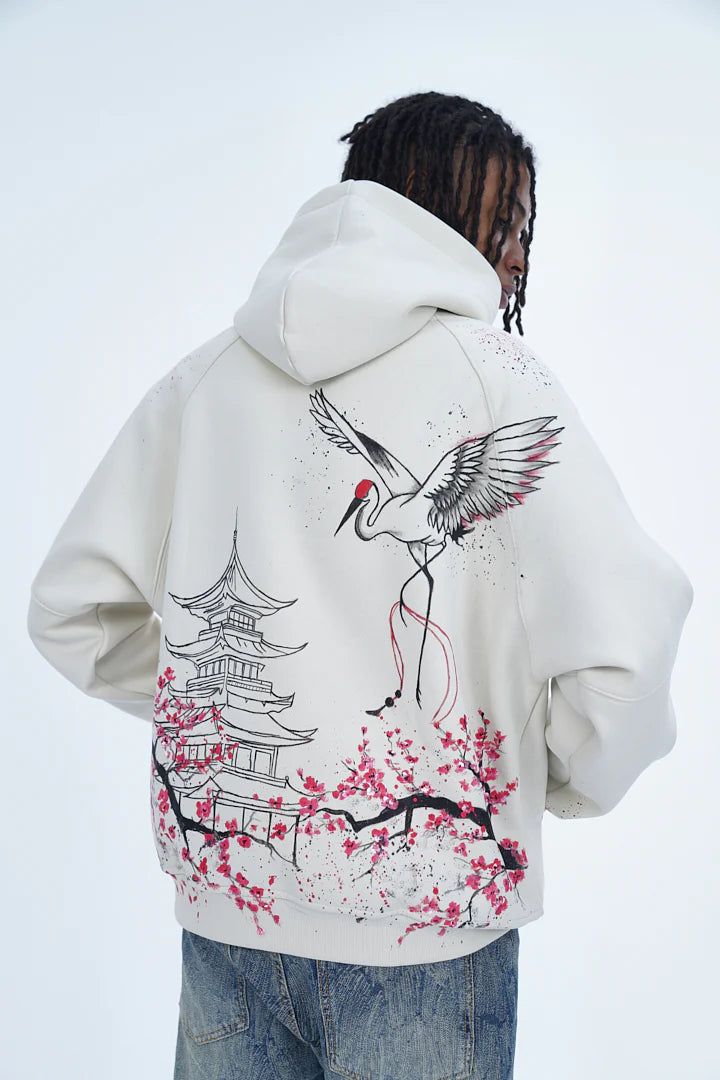 ‘SOARING SAKURA’ VALKYRE HAND PAINTED HOODIE