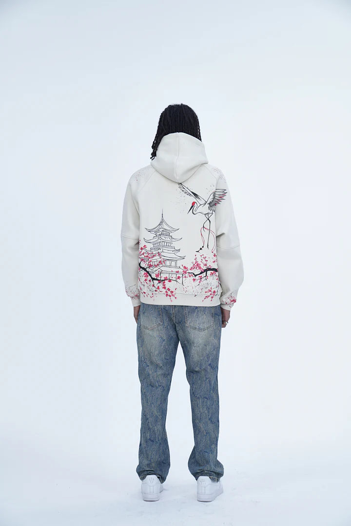 ‘SOARING SAKURA’ VALKYRE HAND PAINTED HOODIE