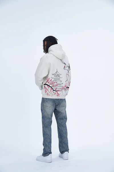 ‘SOARING SAKURA’ VALKYRE HAND PAINTED HOODIE