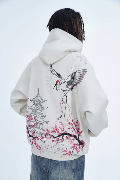 ‘SOARING SAKURA’ VALKYRE HAND PAINTED HOODIE