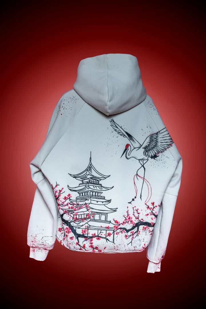‘SOARING SAKURA’ VALKYRE HAND PAINTED HOODIE