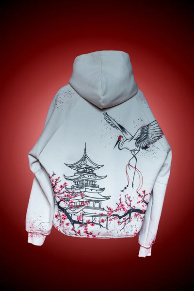 ‘SOARING SAKURA’ VALKYRE HAND PAINTED HOODIE
