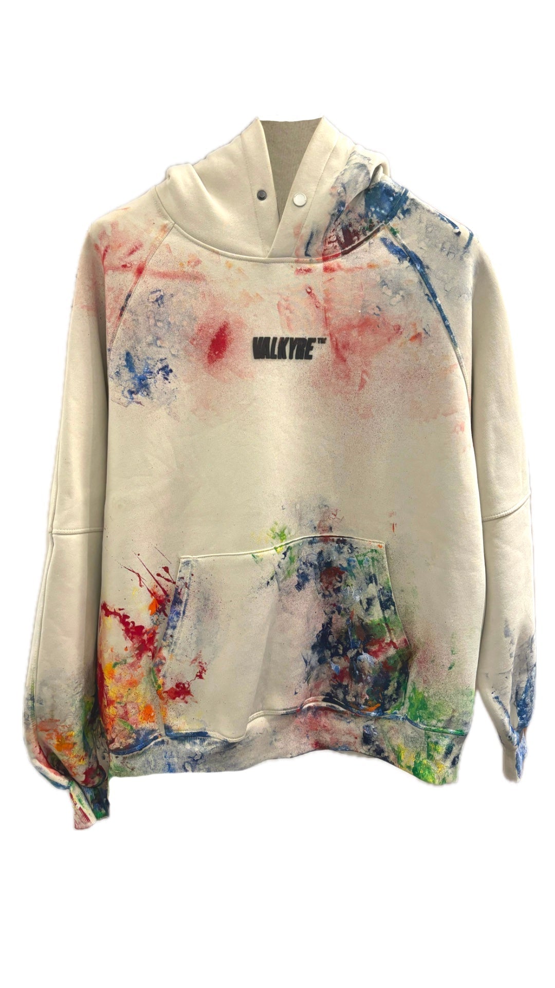 'BITCH DON'T KILL MY VIBE' RHINESTONE VALKYRE CREAM HOODIE