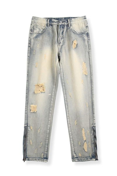 STRAIGHT ZIP DISTRESSED V2 VALKYRE JEANS