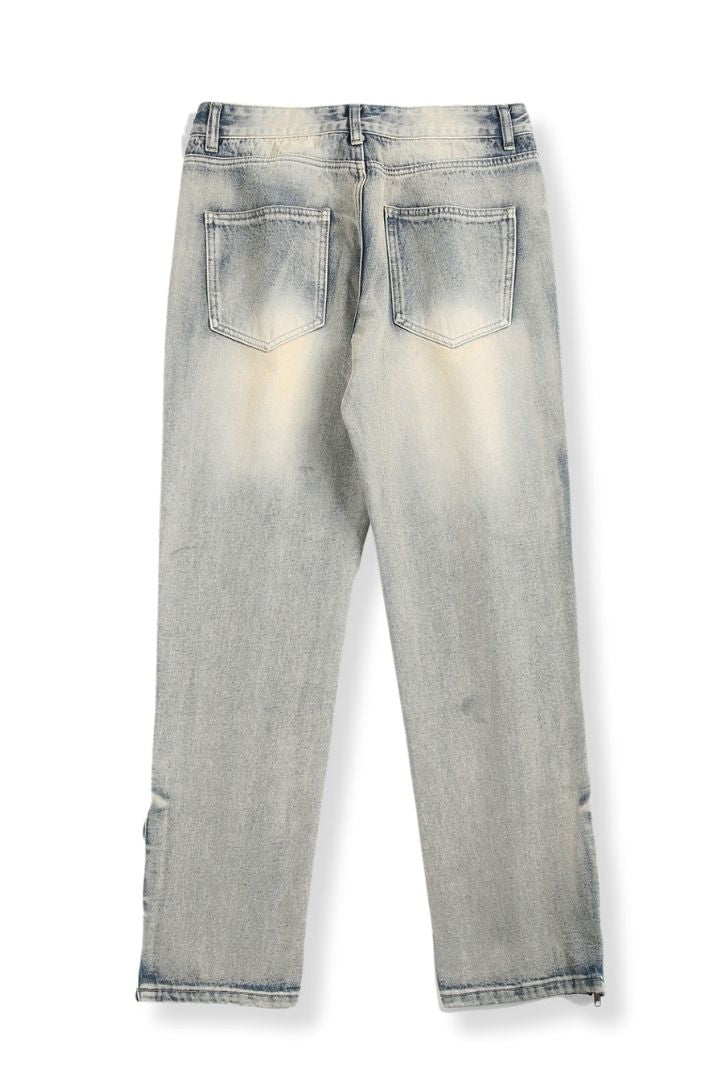 STRAIGHT ZIP DISTRESSED V2 VALKYRE JEANS