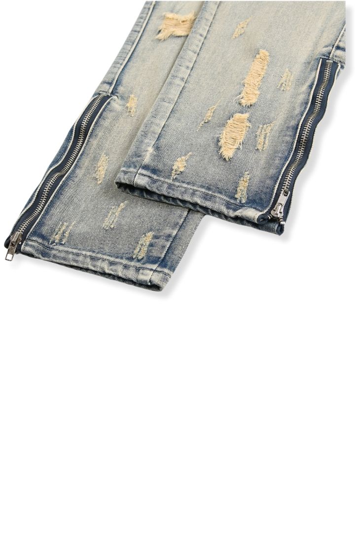 STRAIGHT ZIP DISTRESSED V2 VALKYRE JEANS