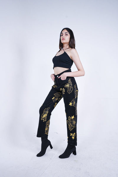 GOLD PETALS VALKYRE JEANS