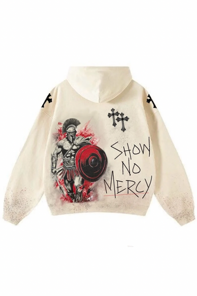 ‘SHOW NO MERCY’ SPARTAN VALKYRE HAND PAINTED HOODIE